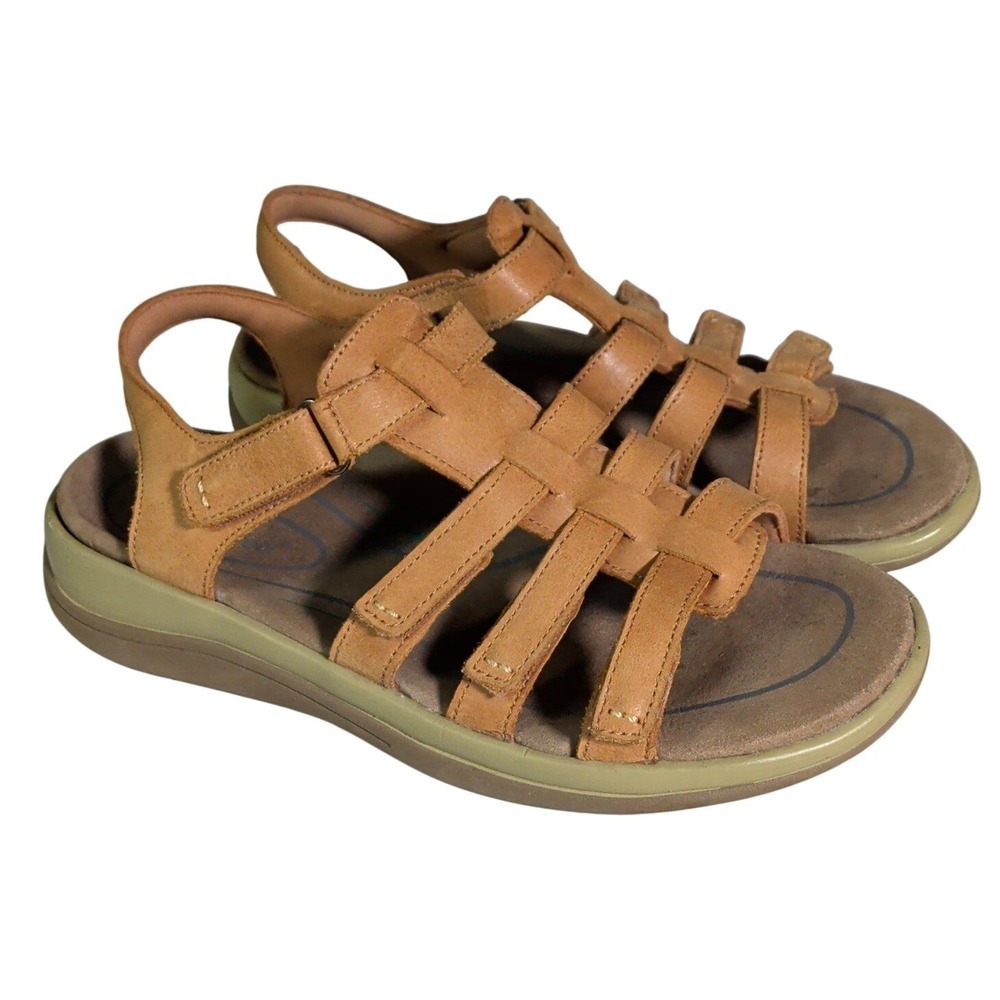 OrthoFeet Amalfi Sandals Womens Size 6.5B Brown Leather Gladiator Strappy 939